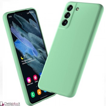 Liquid Air silikoninis šviesiai žalias dėklas - su kameros apsauga (Samsung S21)